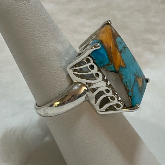 Jewelry - 925 Sterling Silver Oyster Copper Turquoise Ring